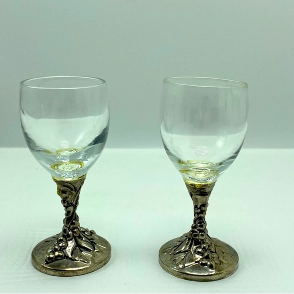 Davco Silver Plated Set of 2 Cordial Glasses